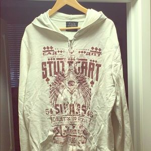 Men’s Salvage long sleeve hoodie with zip up.